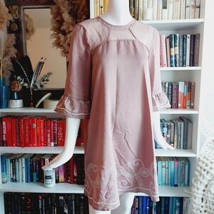 Penelope Rose Embroidery Yoke Mini Dress P5525